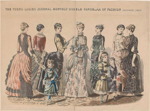 The Young Ladies' Journal Monthly Panorama of Fashion, October 1883, anonymous, 1883 Canvas Print