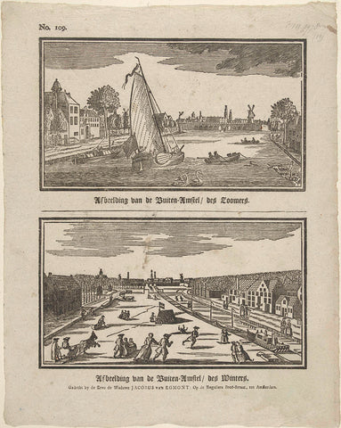 Image of the Buiten-Amstel / des Zoomers / Image of the Buiten-Amstel / des Winters, Erven de Weduwe Jacobus van Egmont, 1761 - 1804 Canvas Print