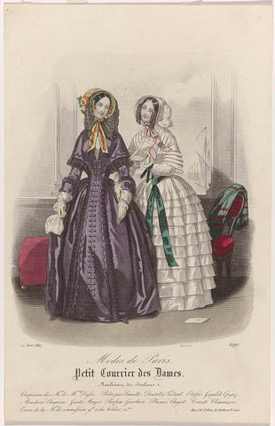 Petit Courrier des Dames, 25 August 1847, No. 2290 : Chapeau des Mns de Mme Dass (...), Jean-Charles-Michel Barreau, 1847 Canvas Print