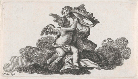 Two putti, Francesco Bartolozzi, 1738 - 1815 Canvas Print