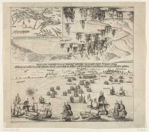 Piet Hein in battle with the Dunkirk, 1628, anonymous, 1628 - 1649 Canvas Print