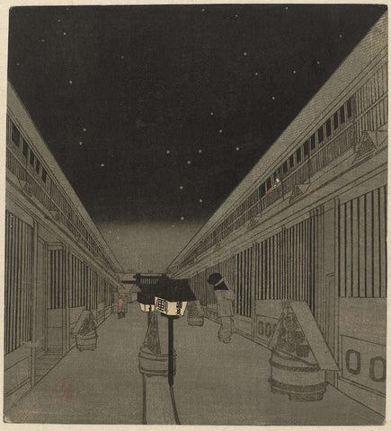 Yoshiwara bij nacht, Kunisada (II) , Utagawa, c. 1852 - 1864 Canvas Print