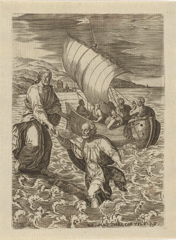 Christ and his disciples in the storm on the Sea of Galilee, Abraham de Bruyn, 1583 Canvas Print