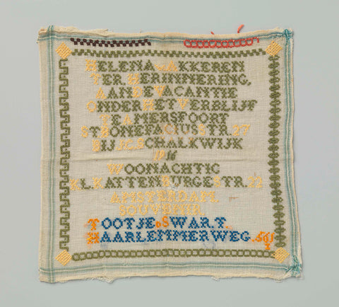 Sampler of multicolored DMC on cotton., , 1916 Canvas Print