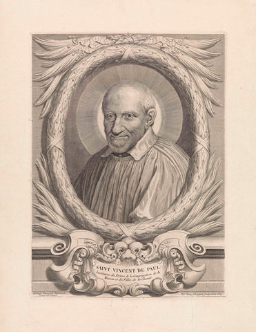 Portrait of Saint Vincent de Paul, Pieter van Schuppen, 1663 Canvas Print