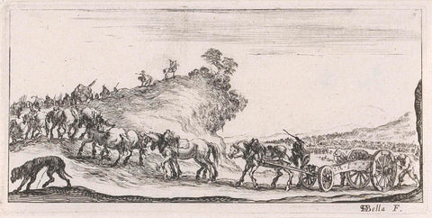 Cannon drawn by horses, Stefano della Bella, 1620 - 1664 Canvas Print