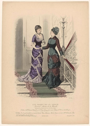 Les Modes de la Saison, Journal illustré de la Famille, 1880, 10th year, No. 8, No. 585: Toilettes de Mme Laurence Hardy (...), anonymous, 1880 Canvas Print