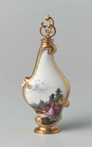 Flask, Meissen porcelain manufactory, c. 1740 - c. 1744 Canvas Print