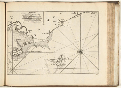 Map of the French west coast at Île de Noirmoutier, 1726, anonymous, 1726 Canvas Print