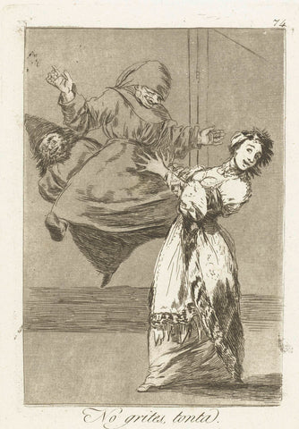 Niet schreeuwen, dommerd, Francisco de Goya, 1797 - 1799 Canvas Print