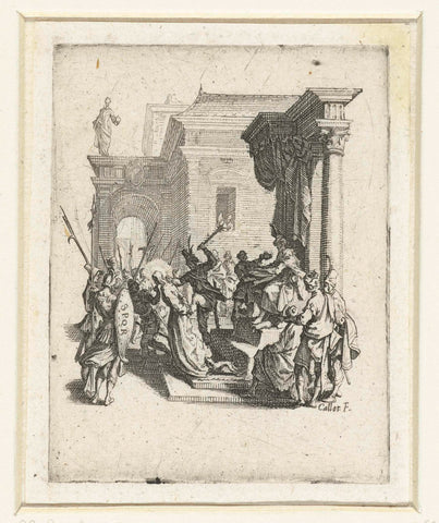 Pilate washes his hands in innocence, Jacques Callot, 1624 - 1625 Canvas Print