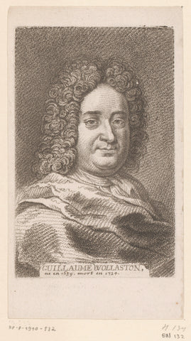 Portret van William Wollaston, Jean Charles François (attributed to), 1760 - 1769 Canvas Print