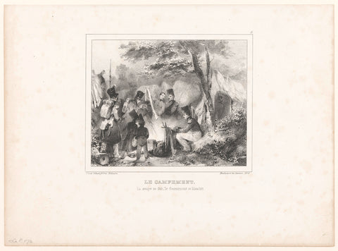 Soldatenkamp, Nicolas Toussaint Charlet, 1836 Canvas Print