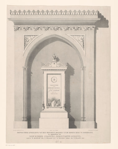 Funerary monument for painter Johannes Christiaan Schotel, George Nicolaas Itz, 1839 Canvas Print