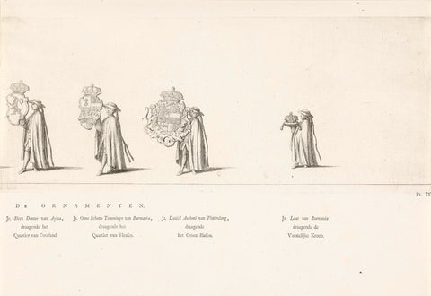 Bearers of insignia in the funeral procession of Princess Maria Louise, 1765, Rienk Jelgerhuis, 1765 Canvas Print