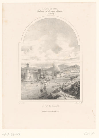 View of the port of Marseille, Eugène Cicéri, 1840 Canvas Print