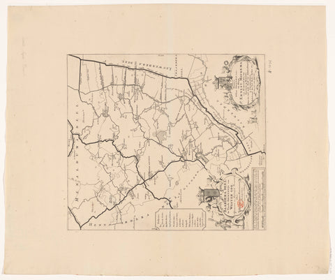 Map of the griietenij Baarderadeel, anonymous, 1718 Canvas Print