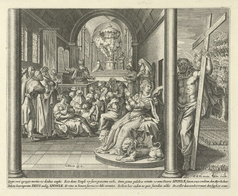 Christus raakt zijn bruid aan, Johann Sadeler (I), 1643 Canvas Print