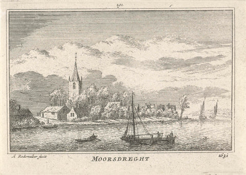 View of Moordrecht, 1631, Abraham Rademaker, 1727 - 1733 Canvas Print