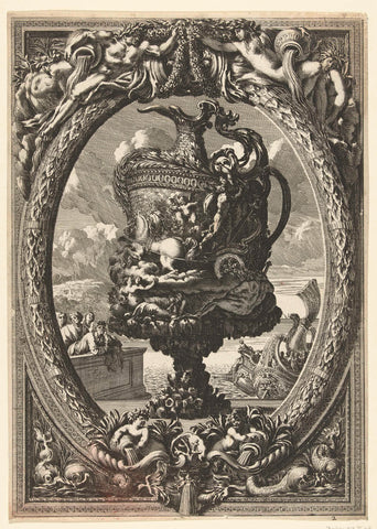 Schenkkan with Neptune, Jean Lepautre, c. 1650 - c. 1664 Canvas Print