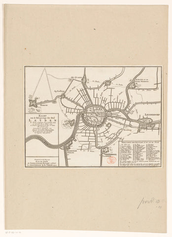 Map of the siege of Leiden, 1573-1574, anonymous, 1752 Canvas Print