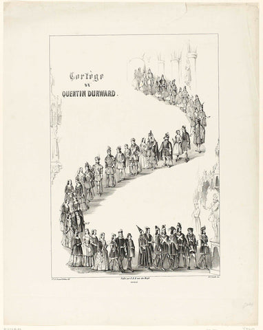 Parade at costumed ball, 1845, Johannes Christiaan d'Arnaud Gerkens, 1845 Canvas Print