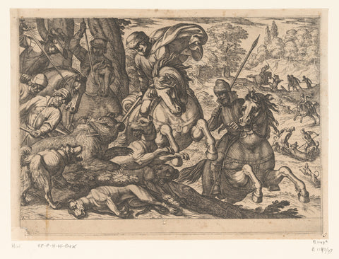 Hunting bears, Antonio Tempesta, 1609 Canvas Print