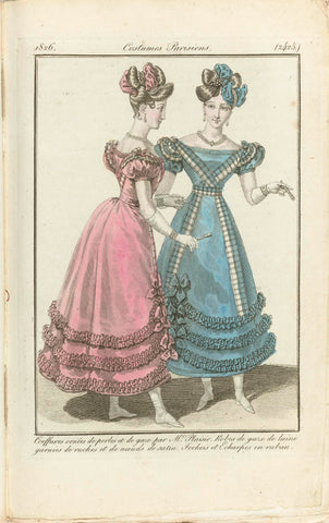 Journal des Dames et des Modes 1826, Costumes Parisiens (2425), anonymous, 1826 Canvas Print