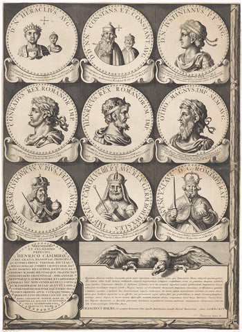 Emperors and kings, medallions 102-146, page 14, Jan van Vianen, 1695 Canvas Print