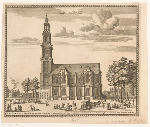 View of the Westerkerk in Amsterdam, anonymous, 1662 - 1728 Canvas Print