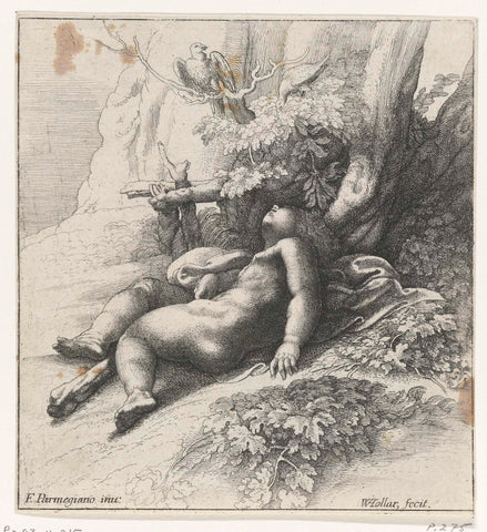 Hercules as a sleeping child, Wenceslaus Hollar, 1639 Canvas Print