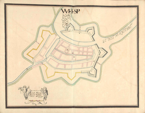 Map of Weesp, ca. 1701-1715, Samuel Du Ry de Champdoré, 1701 - 1715 Canvas Print