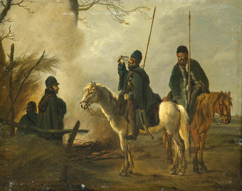 Cossack Outpost in 1813, Pieter Gerardus van Os, 1813 - 1815 Canvas Print