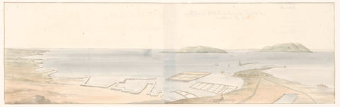 Panorama with city trapani and surroundings, Louis Ducros, 1778 Canvas Print