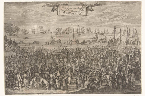 King Charles II of England departs from Scheveningen for England, 1660, anonymous, 1660 Canvas Print