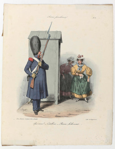 Scènes familiers, ca. 1830, No. 3 : Qui vive?-Cotillons (...), Edme Jean Pigal, Gottfried Engelmann, c. 1830 Canvas Print