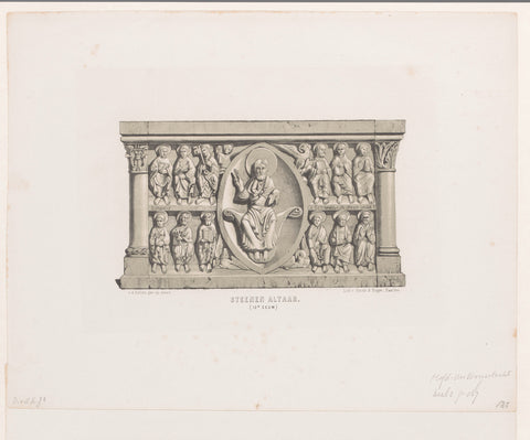 Stone altar, 12th century, David van der Kellen (1827-1895), 1857 - 1864 Canvas Print