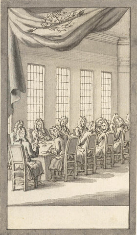 Session of the Plenipotentiaries in the negotiations on the Peace of Aachen, anonymous, 1748 Canvas Print