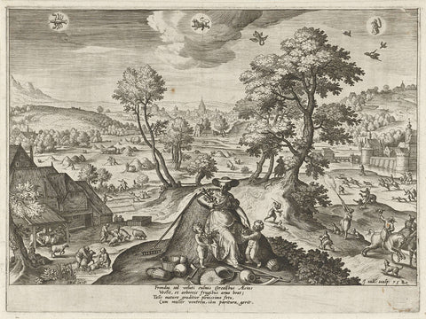 Summer, Johann Sadeler (I), 1580 Canvas Print