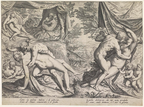 Love in the Golden Age, Agostino Carracci, c. 1589 - c. 1595 Canvas Print