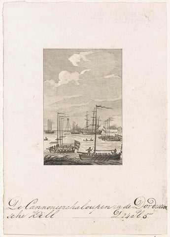 Kanonneerloepen in the Dordtsche Kil, 1793, Reinier Vinkeles (I), 1793 - 1795 Canvas Print