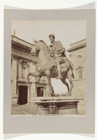 Statue of Marcus Aurelius in Piazza del Campidoglio, Rome, anonymous, c. 1880 - c. 1904 Canvas Print