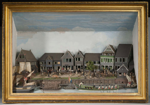 Diorama of the Waterfront of Paramaribo, Gerrit Schouten, 1820 Canvas Print