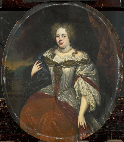 Portrait of Frouck, Barones van Aylva, Wife of Hans Willem van Aylva after 1658, Hendrick de Valk, 1693 - 1717 Canvas Print