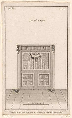 Secretaire met garlande, Nicolas Dupin, 1772 - 1779 Canvas Print