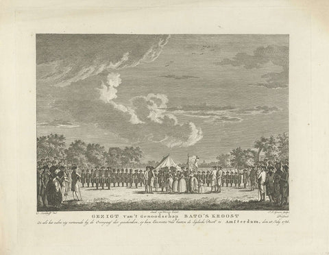 Reception of banner, drum and rifles by the exercitiegenootschap 