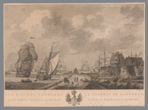 View of Fort Rammekens from the dike, 1781, Mathias de Sallieth, 1781 - 1787 Canvas Print