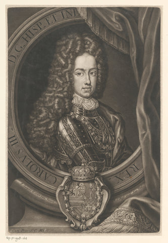 Portrait of Charles III, King of Spain, Elias Christopf Heiss (possibly), 1726 - 1731 Canvas Print