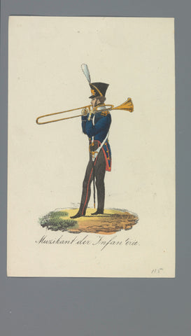 Muzikant der Infanterie, Albertus Verhoesen (attributed to), 1835 - 1850 Canvas Print