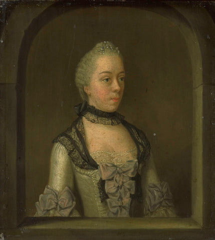 Portrait of Wilhelmina Hillegonda Schuyt, Wife of Joachim Rendorp, Tibout Regters, 1757 - 1768 Canvas Print